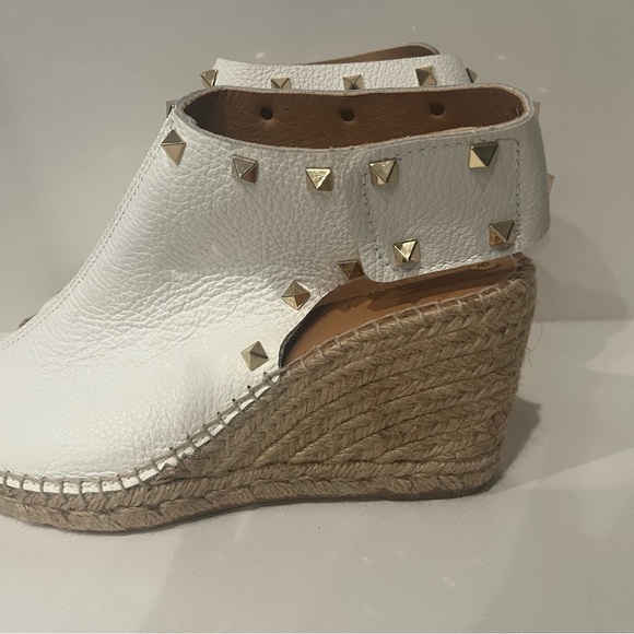 White Studded Espadrille Sandals Worn Once - Picture 2 of 6